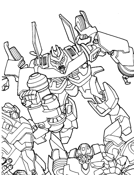 coloriage transformers megabots au combat